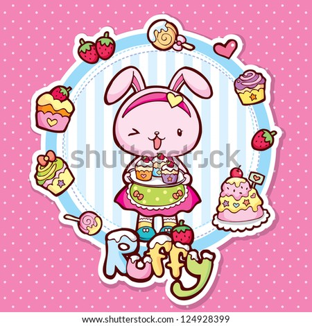 Bunny - cupcake vector illustration