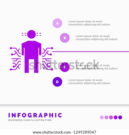 Sensor, body, Data, Human, Science Infographics Template for Website and Presentation. GLyph Purple icon infographic style vector illustration.