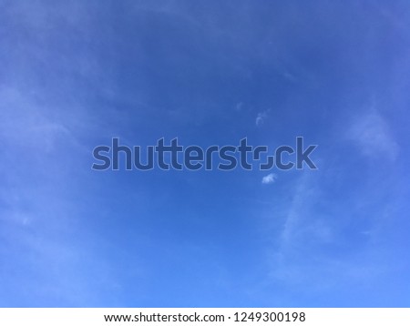 Blue sky with cloud. Clearing day and Good weather in the morning. Blue sky background.