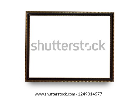 Close up brown frame isolated on white background with clipping path.