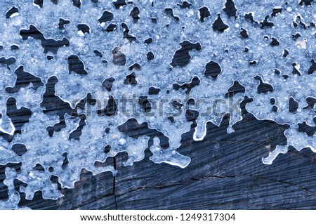 ice pattern on wood