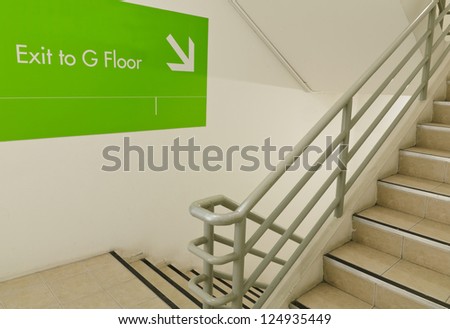 Stairwell and emergency exit in building