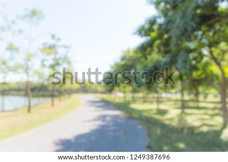 Blurred background :Blurred trees with bokeh in park background.Fresh healthy green bio background with abstract blurred foliage and bright summer sunlight .green nature concept.