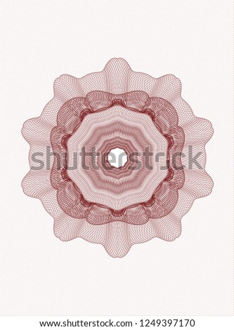 Red abstract linear rosette