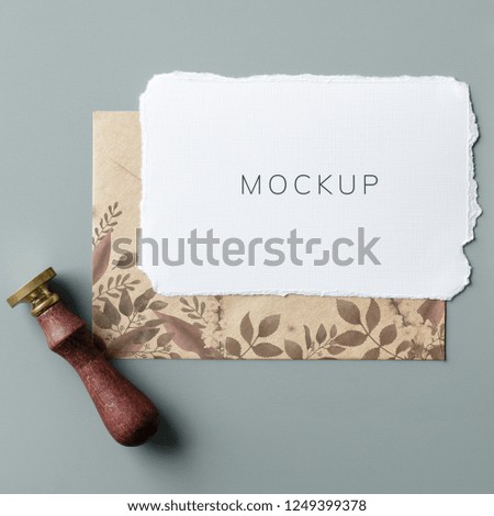 Floral wedding invitation card mockup