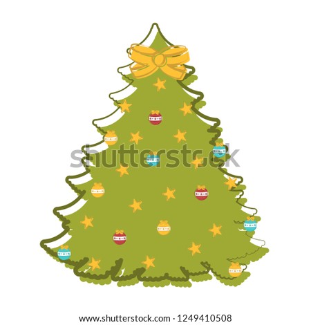 Sketch of an abstract christmas tree. Vector illustration design