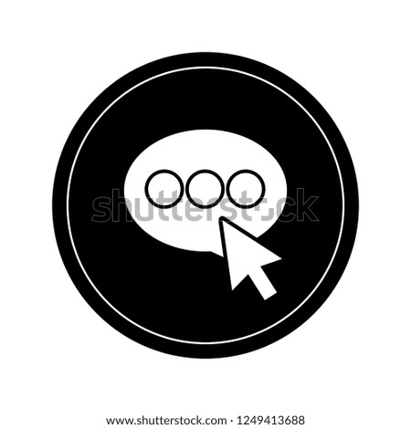 Chat bubble with arrow. Vector illustration design
