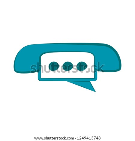 Telephone icon with chat bubble. Vector illustration design