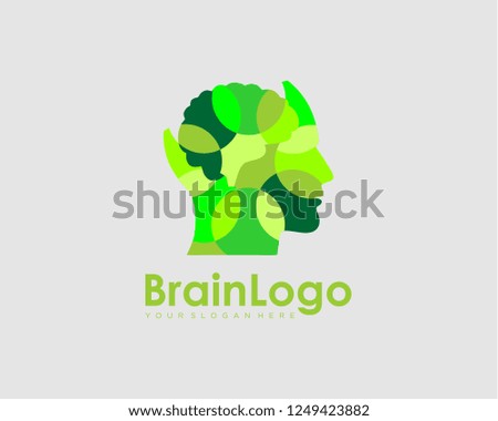 Brain Low Poly Color Logo Template