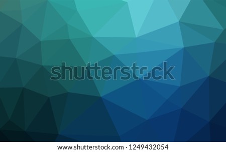Dark Blue, Green vector abstract polygonal layout. Shining illustration, which consist of triangles. The best triangular design for your business.