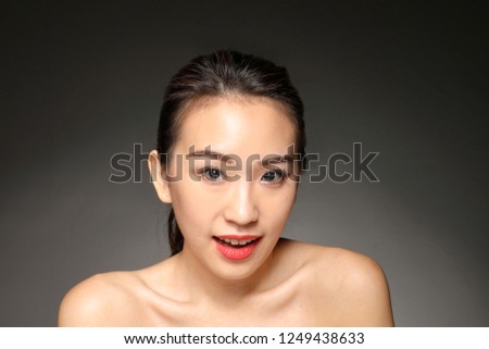Young beautiful Asian woman facial expression 