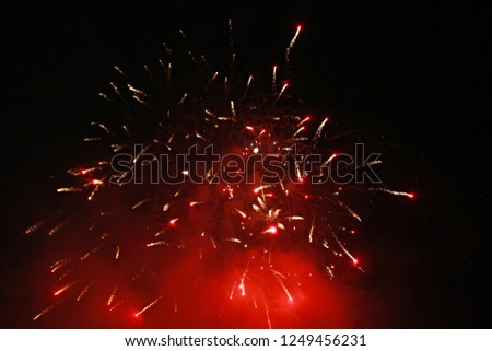 colorful fireworks on the night sky background over-water