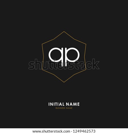 Q P QP Initial logo letter with minimalist concept. Vector with scandinavian style logo.