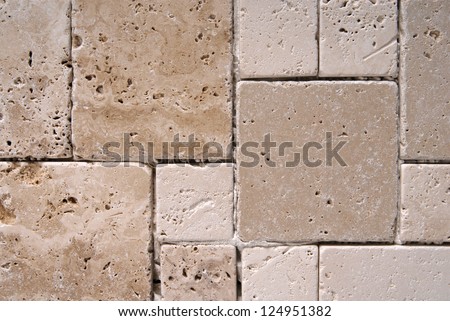 travertine tiles  texture Royalty-Free Stock Photo #124951382