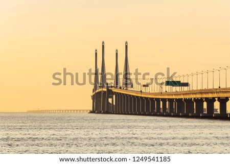 Penang Bridge sunrise by the shore
