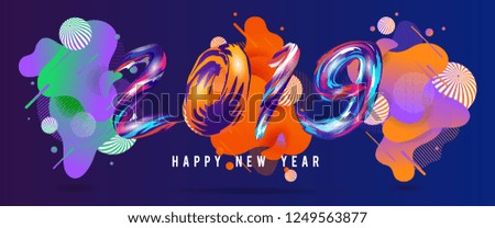 Happy New Year illustration. Vector Holiday Design for Premium Greeting Card, Party Invitation.