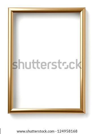wooden frame for painting or picture on white background with clipping path Royalty-Free Stock Photo #124958168