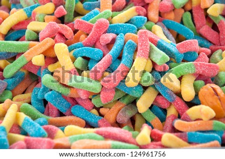 Gummy colorful worms