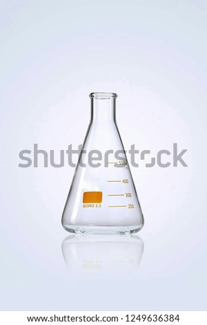 laboratory conical flask or tube isolated on white background 