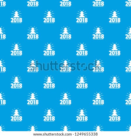 Minimal christmas tree pattern vector seamless blue repeat for any use