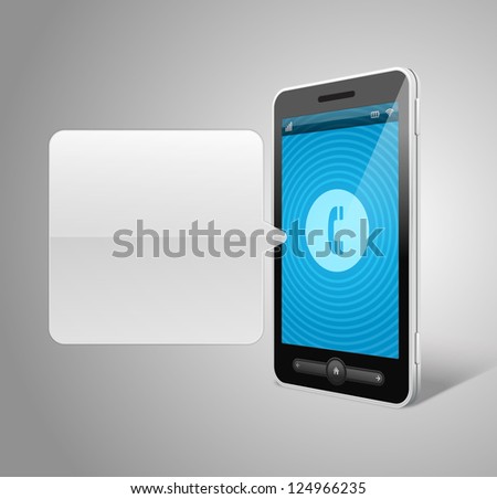 Mobile phone and incoming call icon vector background