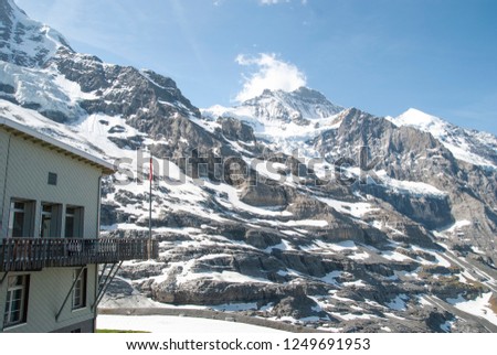 At the top of Jungfrau, Switzerland, take a picture of the shelter office of the observatory.