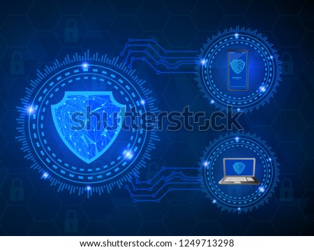 Technology security concept. Cyber security background.