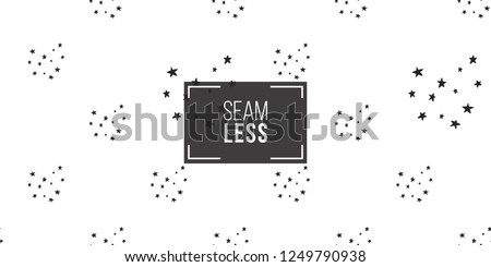 Hen-party seamless pattern with little black stars. Black and white magic illustration in hand drawn hipster style.