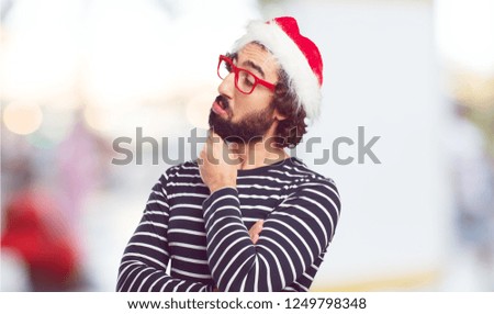 young bearded man christmas concept