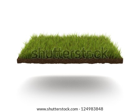 Green lawn isolated on a white background
