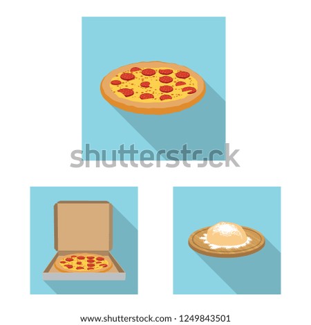 Isolated object of pizza and food logo. Collection of pizza and italy stock symbol for web.