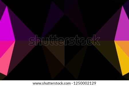 Dark Black vector polygonal template. Modern geometrical abstract illustration with gradient. The template can be used as a background for cell phones.