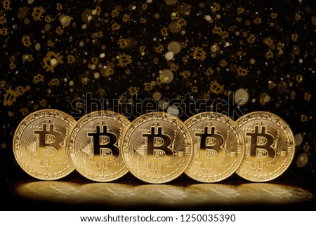 bitcoin coin on the black background