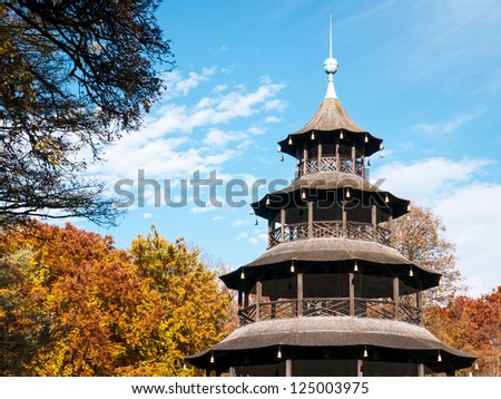 the famous chinesischer turm in munich - germany