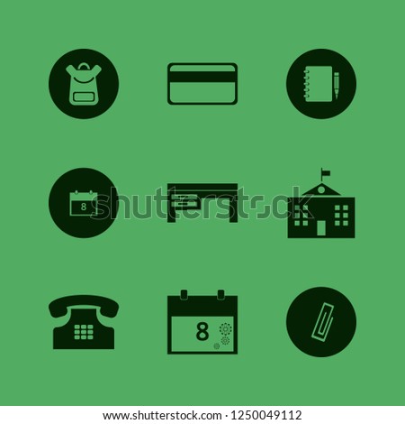 notebook icon. notebook vector icons set credit card, desk, notebook pencil and home phone