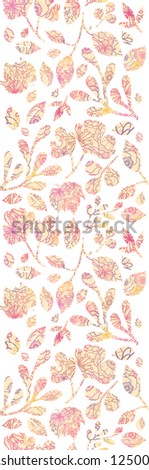 Textured pastel Leaves Vertical Seamless Pattern background