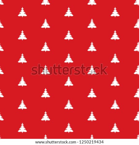 Christmas trees seamless pattern. Vector fesive red and white illustration