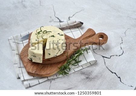 Cheeses on the white table
