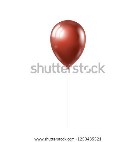 3D brown metallic balloon isolated on white. Vector illustration