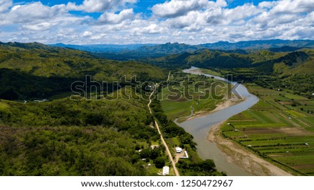 Sigatoka Mountains, River and Villages in Fiji Island