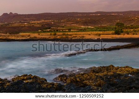 Evening sunset view of the coast near the village of Alcala..  Tenerife. Canary Islands.
Spain