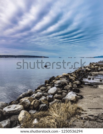 Wavy clouds over English bay in Vancouver