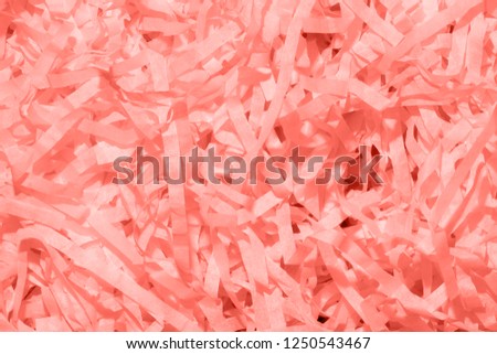 Trend photography on the theme of the actual colors for this season - a shade of orange. Set paper confetti photographed close-up. Royalty-Free Stock Photo #1250543467