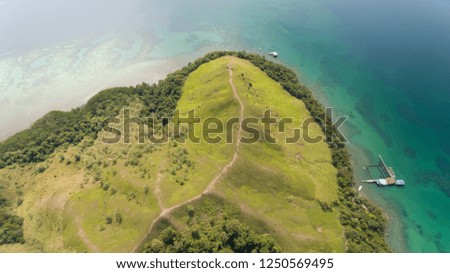 An aerial view of Timbun Mata Island,Semporna,Sabah,Malaysia.
