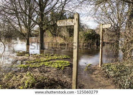 very flooded public footpath
