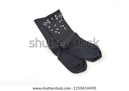 Socks with pattern. Women's socks isolated on white background