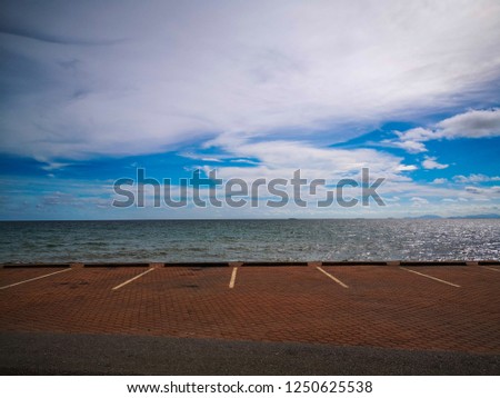 seaside road, blue sky