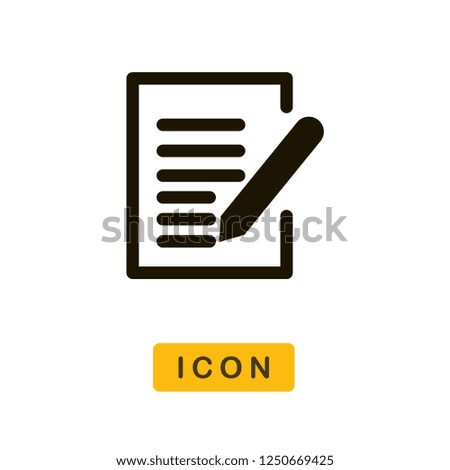 Pencil writing on paper vector icon