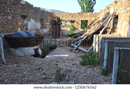 Abandoned village, Derekoy, Gokceada, Turkey.
