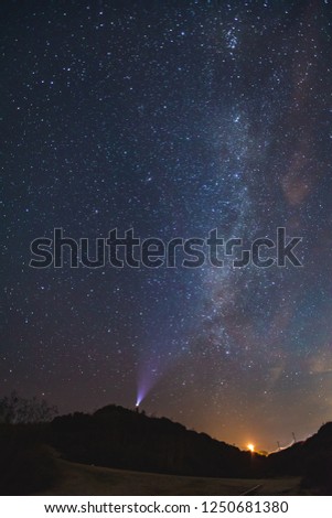 Milky Way Astrophotography Star Night Colorful Sky Galaxy long exposure train track mountain view